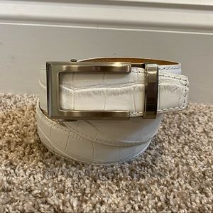 Nexbelt Alligator Embossed White Dress Belt 2.0